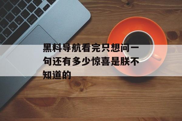 黑料导航看完只想问一句还有多少惊喜是朕不知道的