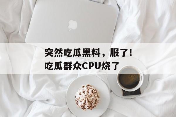 突然吃瓜黑料，服了！吃瓜群众CPU烧了